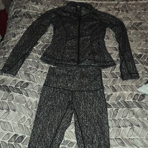 lululemon athletica Black and Gray Leggings